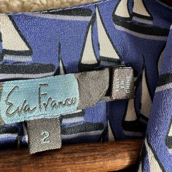 Anthropologie Eva Franco Wide Leg Jumpsuit Women's Size 2 Blue One Piece‎ V Neck - Picture 6 of 11